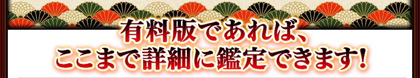 有料版であれば、ここまで詳細に鑑定できます！