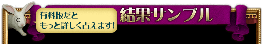 有料版だともっと詳しく占えます! 結果サンプル 有料版だともっと詳しく占えます! 結果サンプル