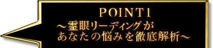 POINT1　〜霊眼リーディングがあなたの悩みを徹底解析〜