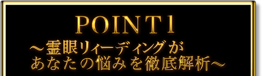 POINT1　〜霊眼リーディングがあなたの悩みを徹底解析〜