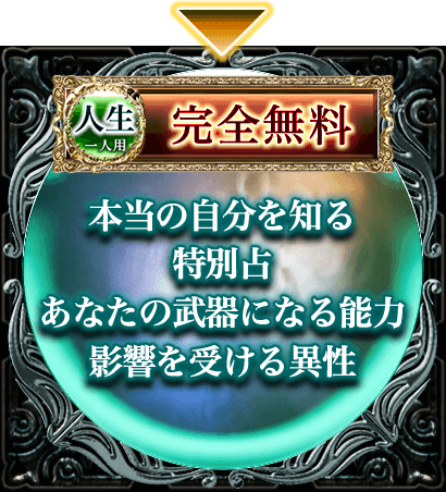 人生 一人用 完全無料 本当の自分を知る特別占あなたの武器になる能力影響を受ける異性