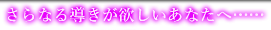 さらなる導きが欲しいあなたへ……